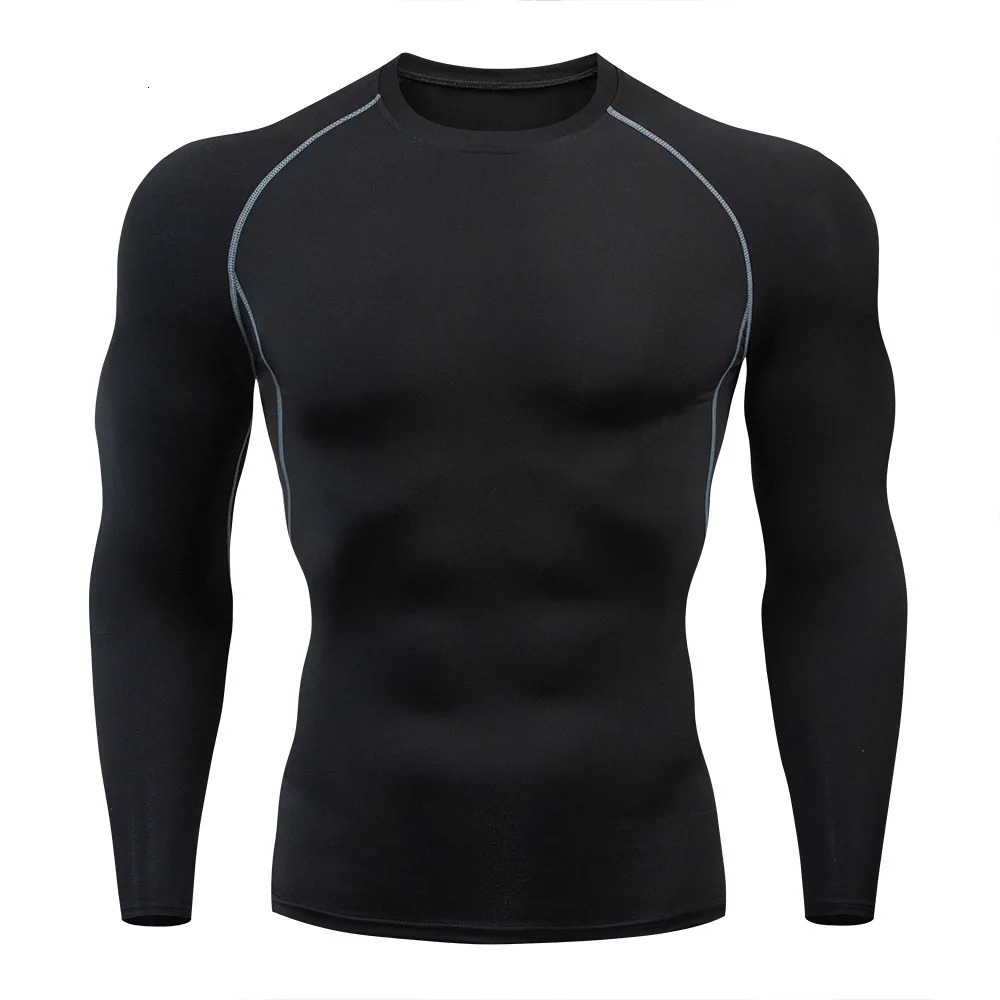 Mens Tshirt Men Running Sport T Shirt Compression Fitness Tops Tee Quick DryTight Training Gym Shirts Jersey 250106