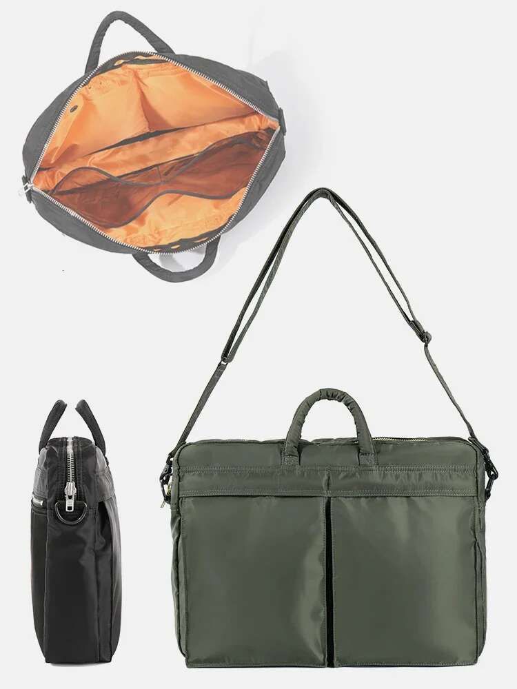 Japanese Style Large Capacity Briefcase Nylon Cloth Men Crossbody Bags Waterproof Messenger Fashion Handbag Bag