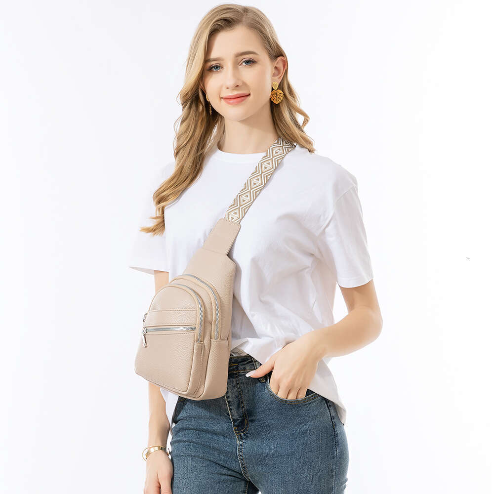 Ensptpu Leather Large Capacity Bag Women's Leisure Travel Multifunctional Chest Crossbody Bag, Versatile Backpack For Women