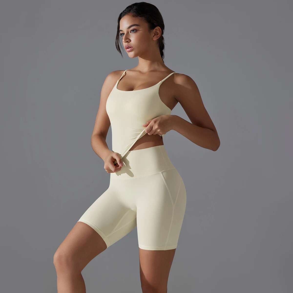 Underwear Set Gym Seamless Impact Sports Bra High Waist Tummy Control Workout Yoga Shorts