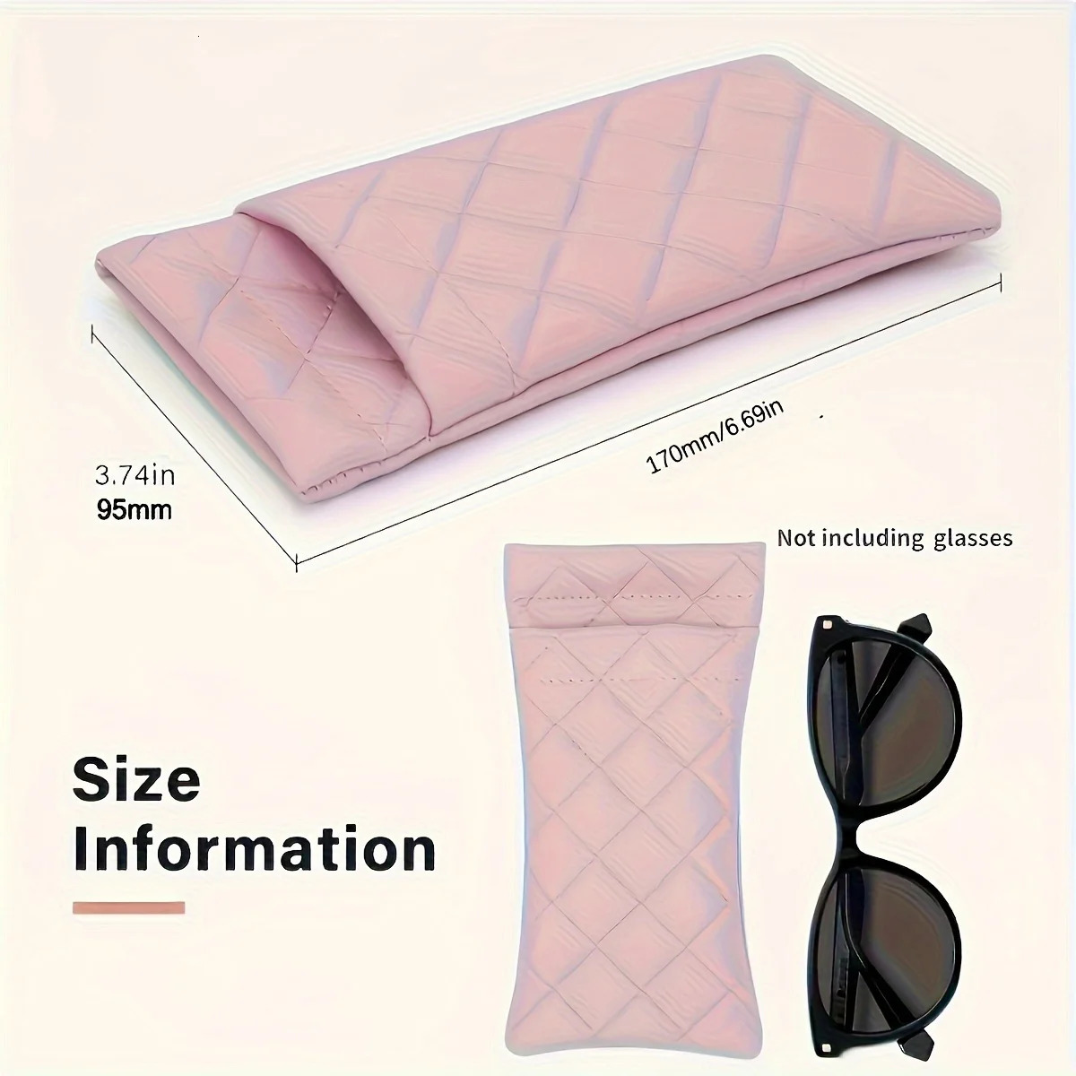 Portable Squeeze Sunglasses Case Pu Leather Soft Easy To Use Eyeglasses Pouch 250109