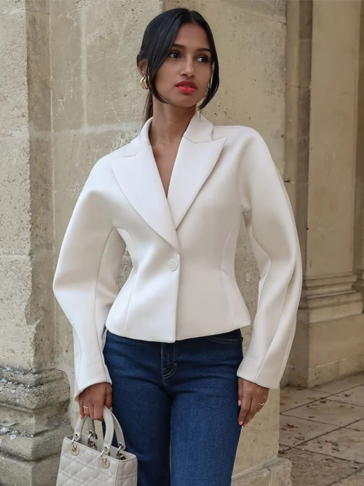 Elegant White Coat Pants Set Women Autumn Winter Turndown Collar Singlebreasted Coats Wide Leg Pant Two Piece Womens 250106