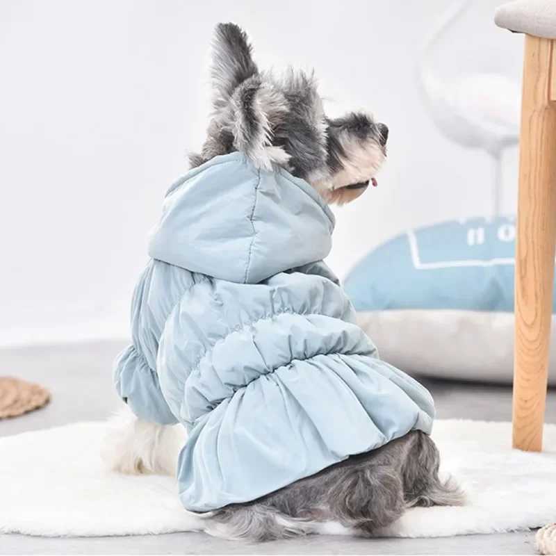 Dog Pet Super Warm Dress Winter Puppy Pet Dog Coats Princess Floral Bubble Skirt Dog Cat Hooded Chihuahua Yorkie Clothing JacketXJ250109