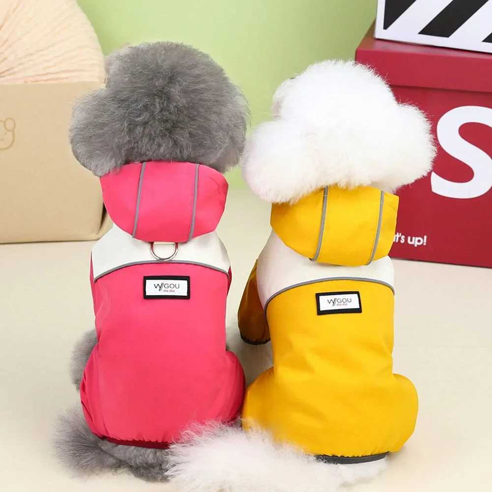 Fashion Hooded Pet Dog Raincoat Small Medium Dog Waterproof Clothing Pet Apparel Bulldog Chihuahua Outdoor Waterproof OutfitsXJ250121