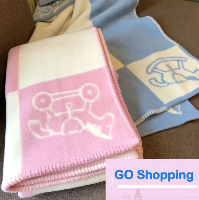 Top Designer New Baby Suitable for 3-6 years old 140/100cm Letter H Horse Cashmere Soft Pony Pattern Wool Blanket Decorative Knitted Blankets