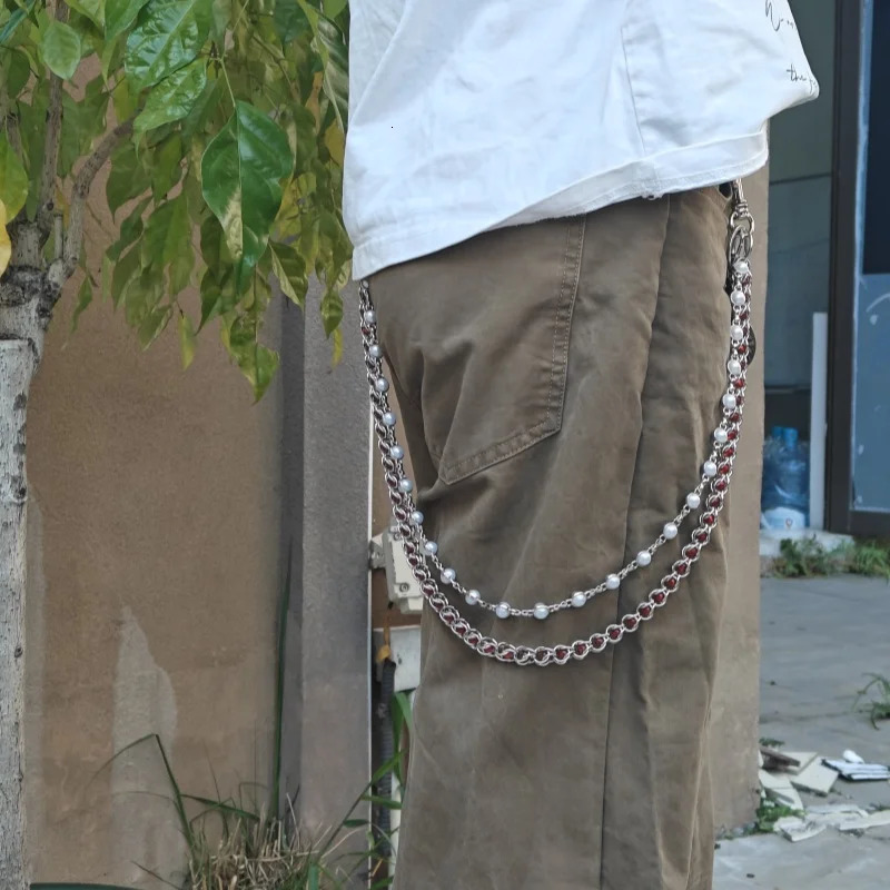 Retro Steel Clamp Beads Punk Pants Chain Ones Waist Accessories Fashion Men And Women Key Chain Wholesaler 250107