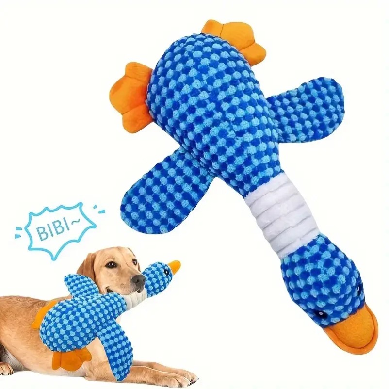 Squeaky Plush Dog Toy Pet Chew Toys for Small Medium Large Dogs Goose Shape Teeth Cleaning Dog Puppy Sounding Toy Pet Supplies