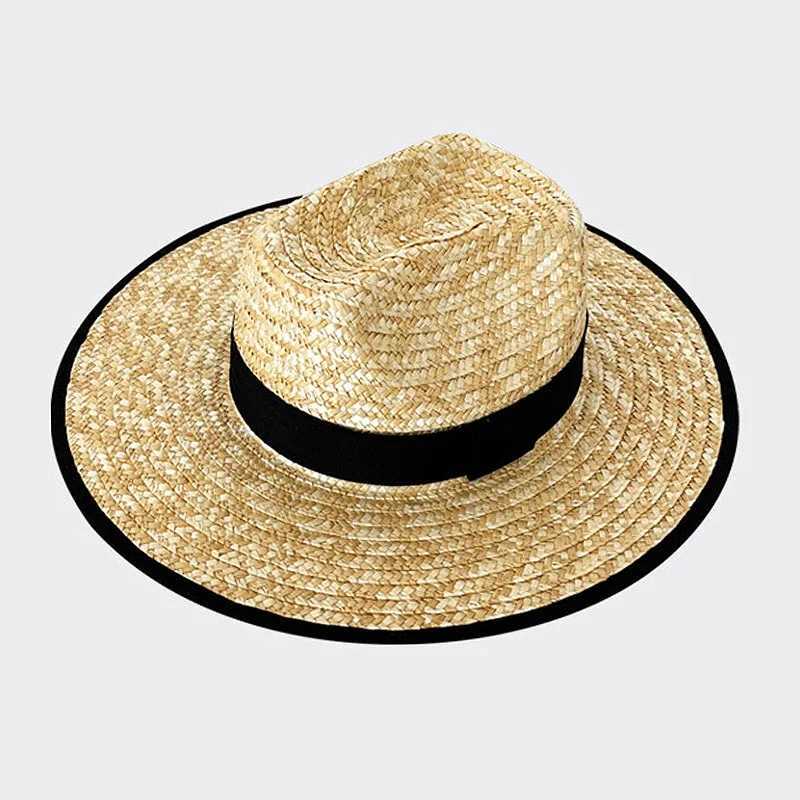 Mens Wide Brim Straw Hat Panama Summer Beach Sun Hat UPF Straw Hat X250109