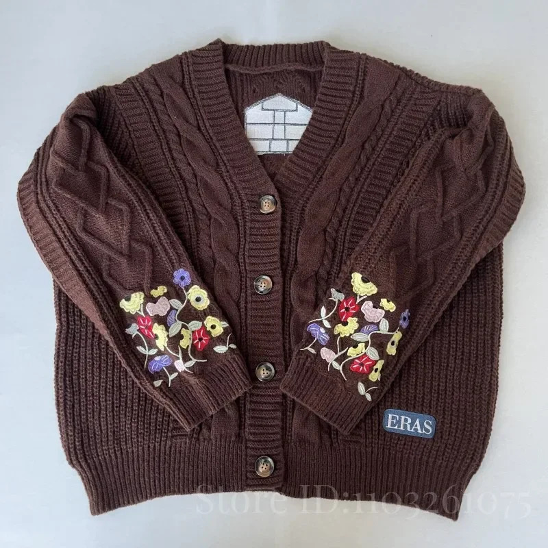 Plus Size Eras Cardigan for Women Autumn Winter Flower ed Knitted Sweater Y2k Girl Vintage Fashion Cardigans Tops 250108
