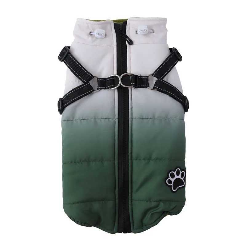 Pet Dog Winter Warm Jacket With Harness Zipper Cold Weather Pet Dog Clothes For Small Big Dogs Coat Chihuahua Clothing OutfitsXJ250109