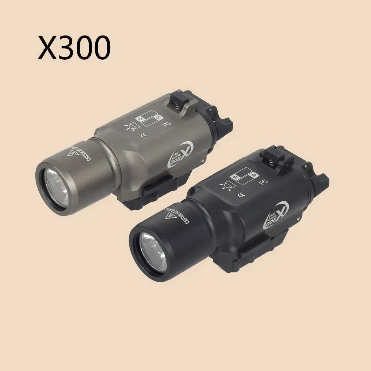 Tactical X300U X300 Ultra X300V X300V-IR Weapon Gunner Flashlight Pistol Reconnaissance Light Air Gunner Set 17 Hunting Flashlight M250110