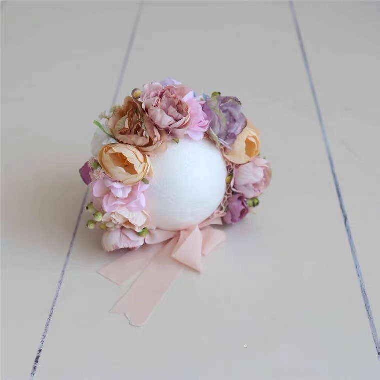 PW Baowo Childrens Pography Prop Flower Hat born Hundred Days Studio Pography Prop Hat Set 250110