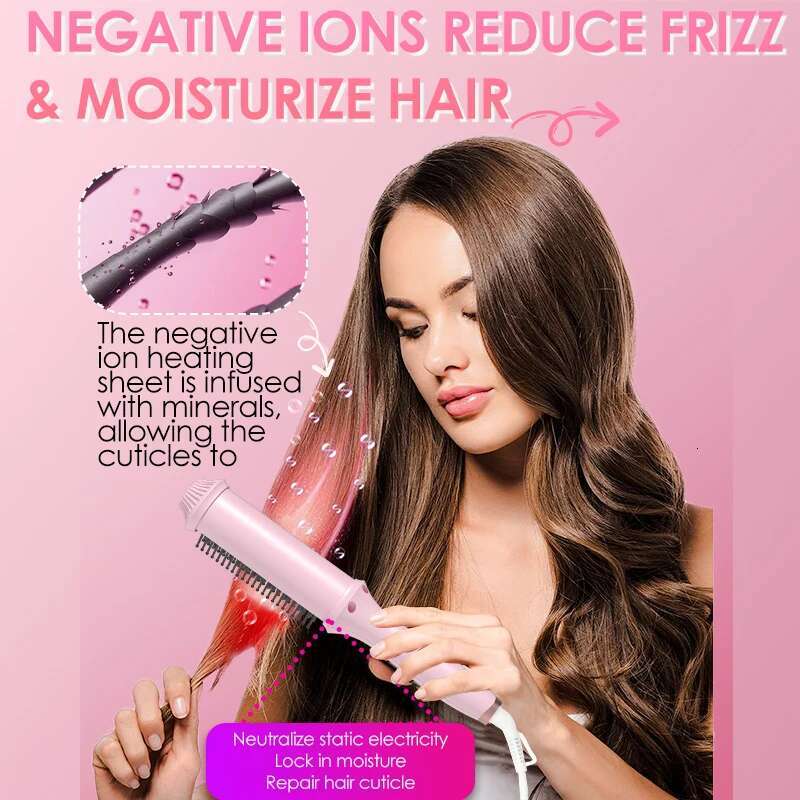 NOVUS Hair Straightening Brush Negative Ion 30 Seconds Quick Heating Anti-Scalding Styg Tool, Christmas Gift