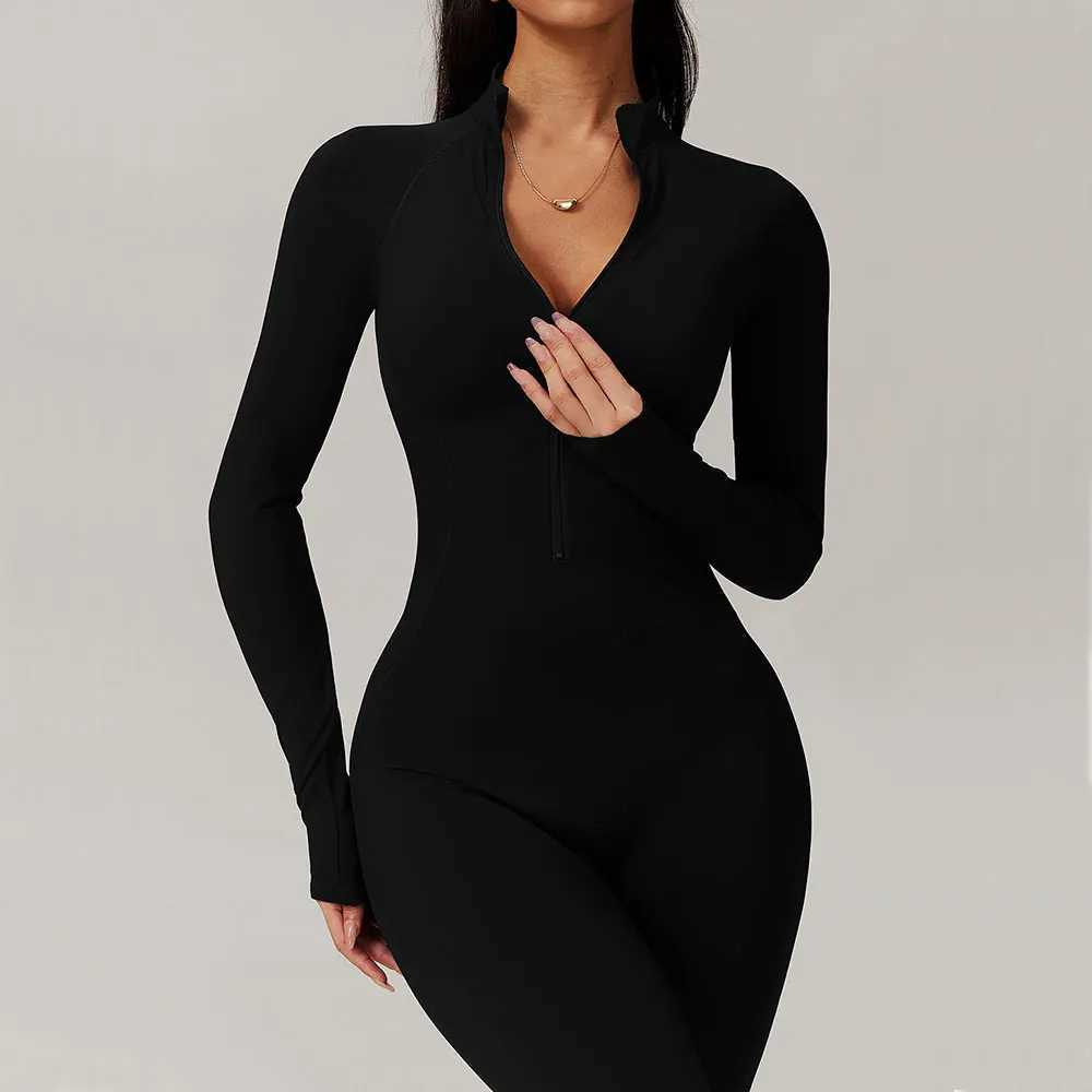 Womens Tracksuit Yoga Set Winter Warmth Jumpsuits One Piece Fitness Rompers Long Sleeved Sportswear Gym Set Workout ClothesXJ250109