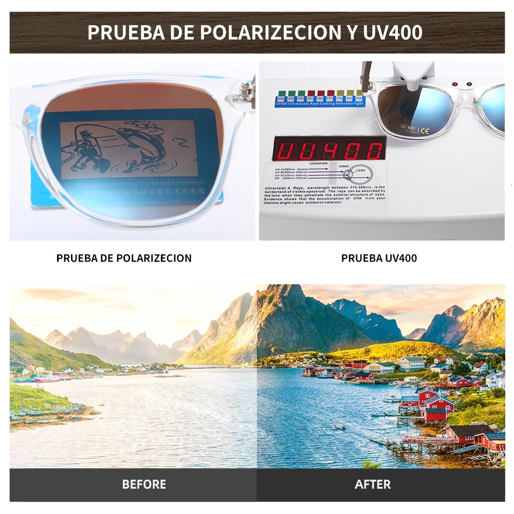 GM Transparent Color Frames Sunglasses Men Womens Polarized Delicate Fashion Handmade Wood With Box 250109