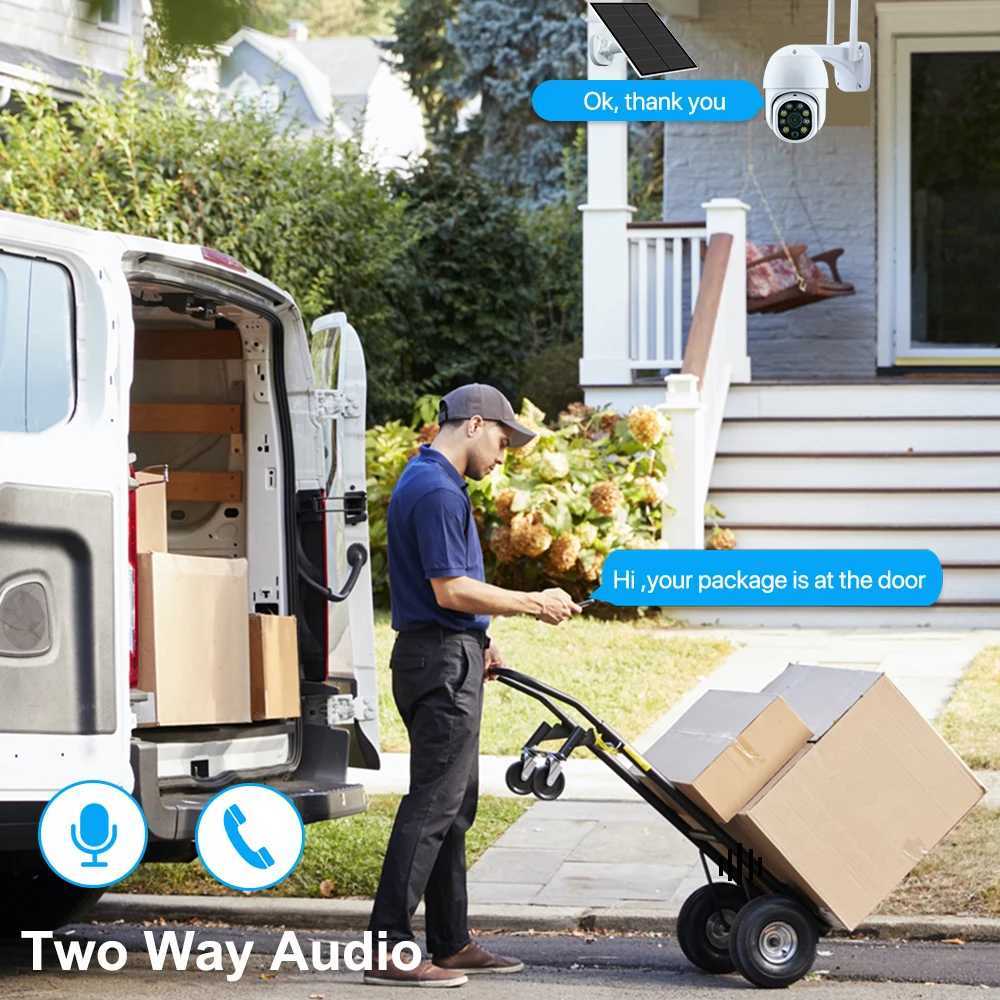 Tuya Smart 10400mAh battery 3MP WIFI motion tracking 5W solar CCTV security monitoring color night vision outdoor PTZ camera X250110