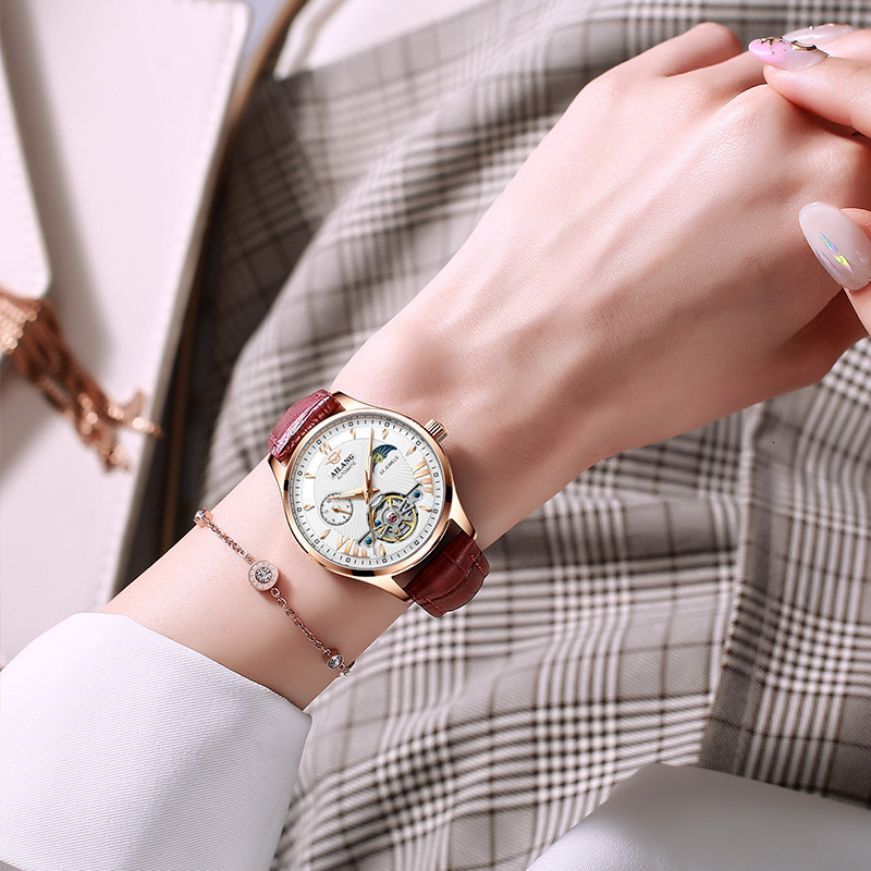 Fashionable Ladies' Tourbillon Automatic Mechanical Watch - Waterproof & Perfect Valentine's Day Gift