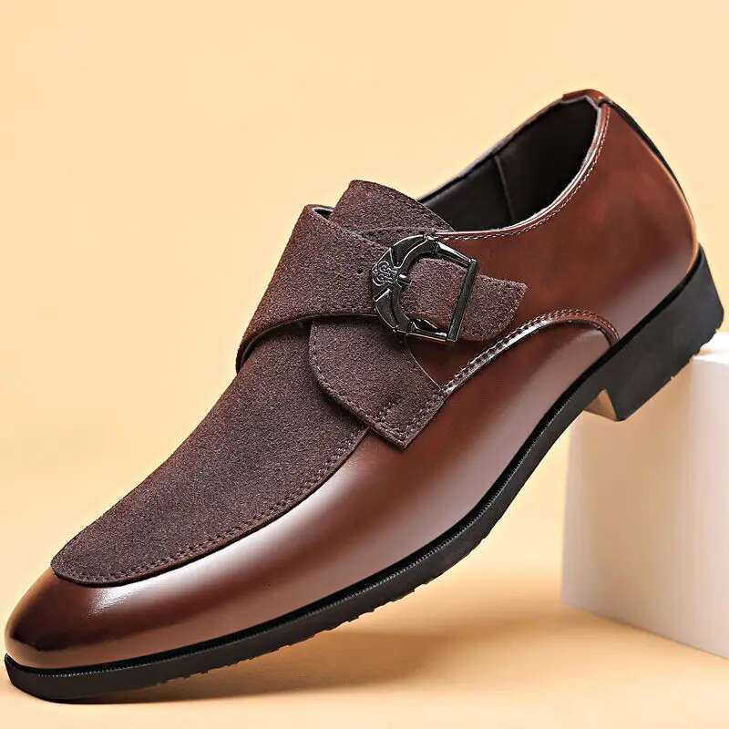 Men's Leather Shoes Pointed Toe Male Casual Loafers Shoe Cowhide Classic Original Retro Free Delivery Shipping Low Price Elegant