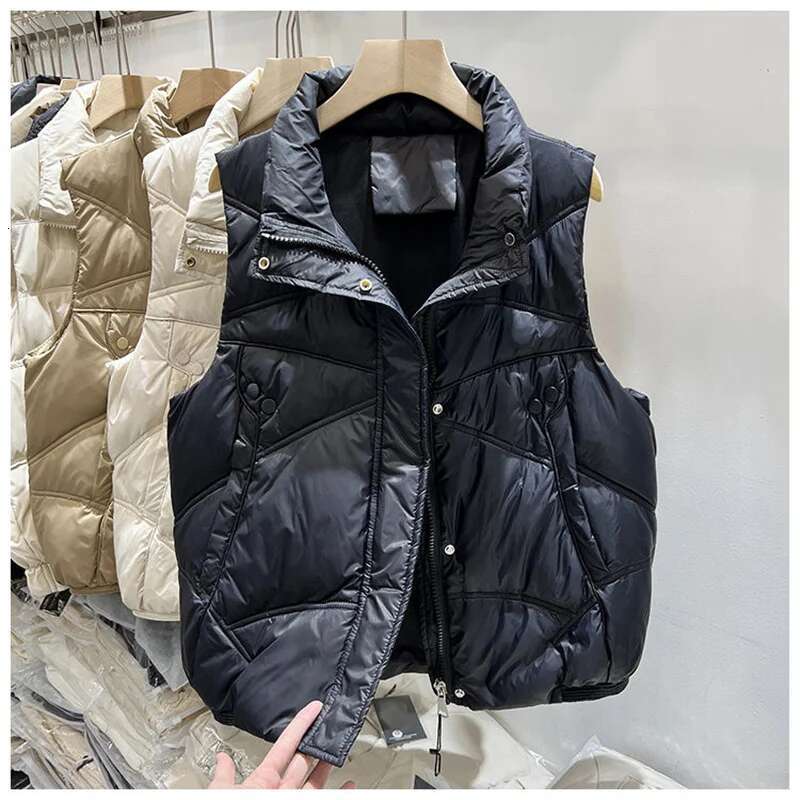 2025 New Women's Autumn/winter Down Short Stand Collar Cotton Vest Fashion Designer Jacket Warm Coat