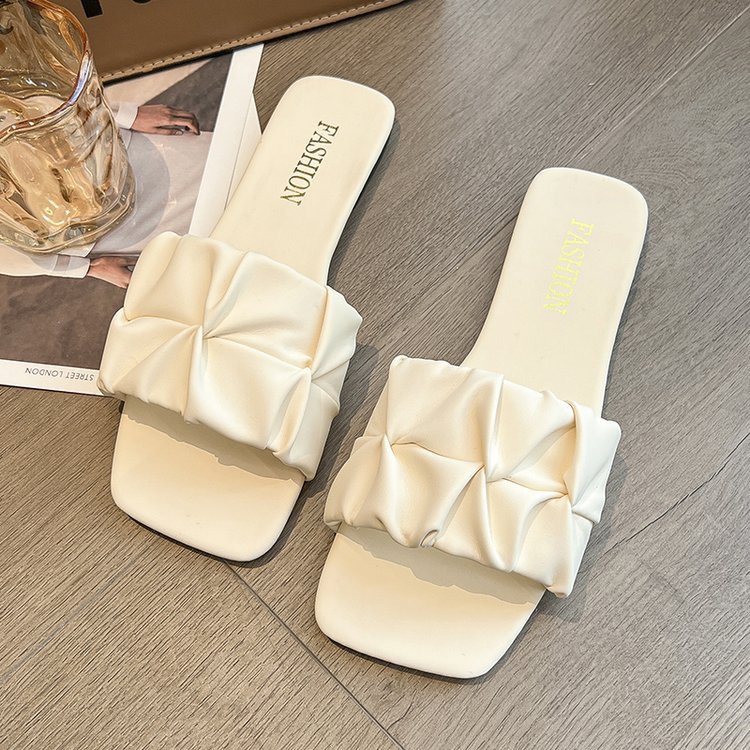 Women Slippers Flat Bottom New Fashion Korean Version Plus hot Size Outdoor Wear Triple Black Beige Green Free shipping