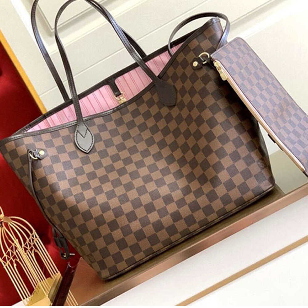 Tote Bag Designer Bags Handbag Totes Wallet Fashion Leather Messenger Old Flower Brown Lattice MM Shoulder Women High Capacity Composite Shopping