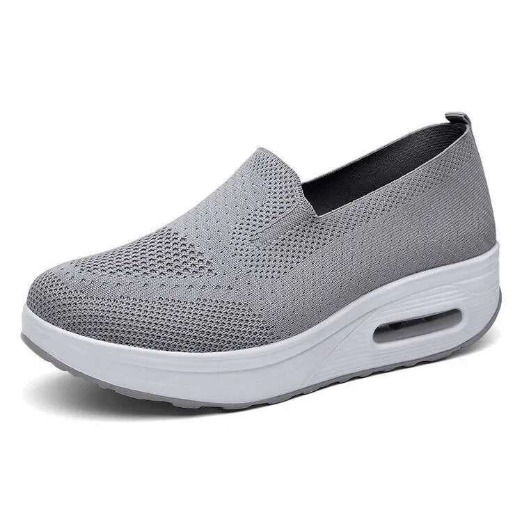 Women's casual shoes with breathable mesh soles, spring and summer, thick soled high-heeled sports shoes, rubber face, non branded wholesale