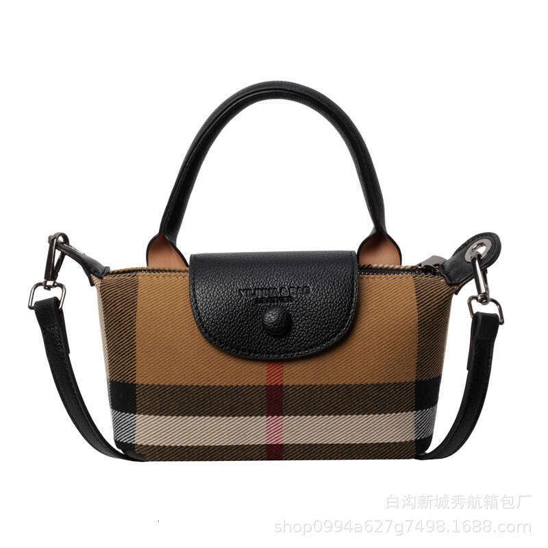 Women's Bags handbag European and American Fashion Women's New Check Pattern Dumpg Handheld Crossbody Bag