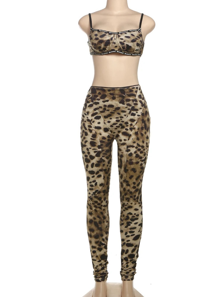 Weird Puss Summer Sexy 2 Piece Set Women Tracksuit Sporty Camisole VestLeggings Skinny Activity Fit Stretch Streetwear Outfits 250109