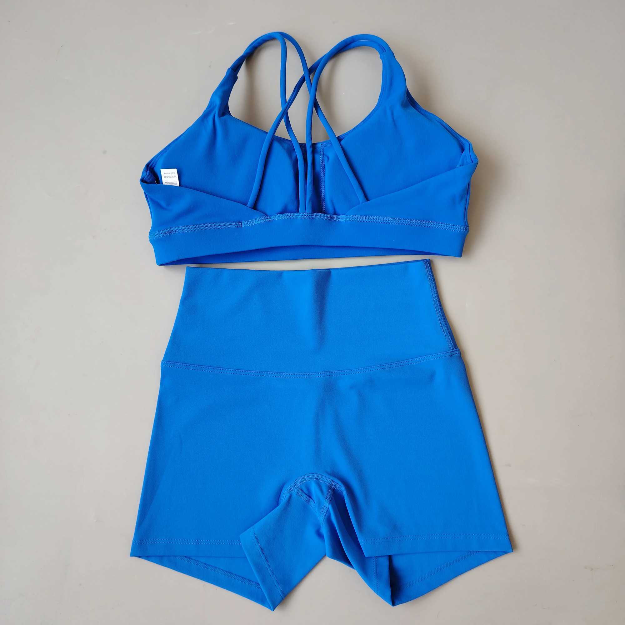 Women Gym Suit Yoga Clothes Shorts Leggings+ Bra 2-Piece Set Running Exercise Fitness Sportswear High Waist Cross Beautiful BackXJ250109