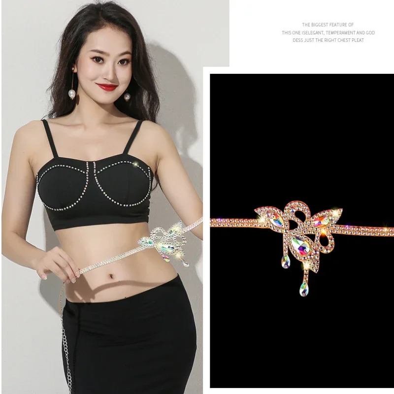 2024 Women Rhinestone Belt Shiny Diamond Crystal Ladies Waist Chains Jewelry Belly Dance Costume Accessory 250107
