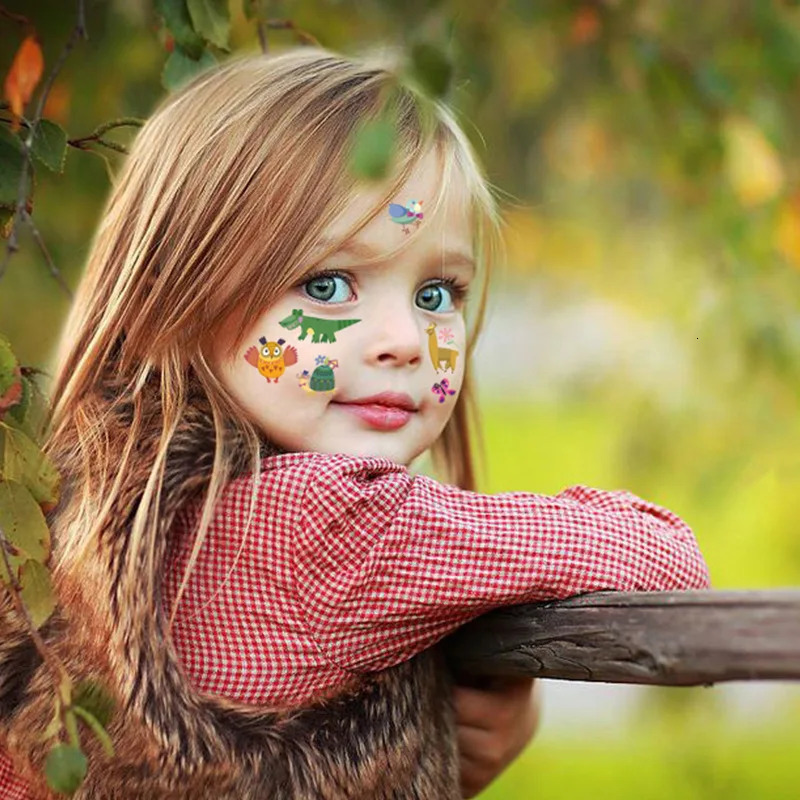 10 Pack Tattoo Stickers Cartoon Temporary Tattoos Kids Arm for Forest Animal Fun Party 241230