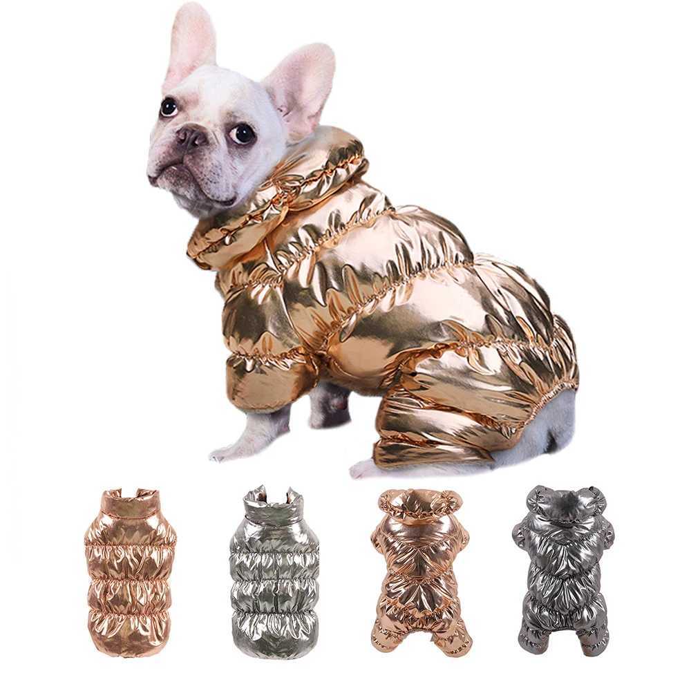 Gold Silver Dog Clothes for Small Medium Dog Thicken Designer Winter French Bulldog Clothes Jacket Waterproof York Chihuahua PugXJ250109