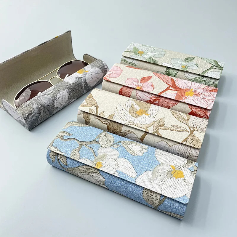 Chinese Style Embroidery Glasses Box Fashion Portable Reading Myopia Sunglasses Storage for Women Students Case 250109