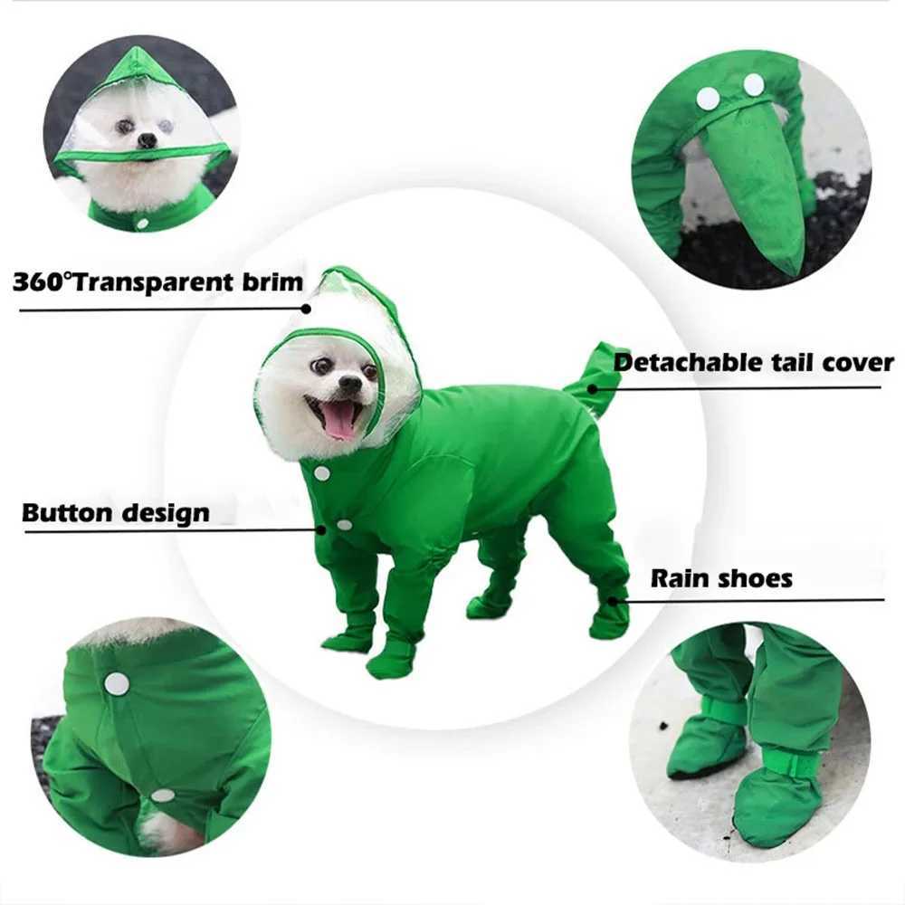 Dog Raincoat Rain Boots Shoes for Small Dogs Pet Hooded Four-Leg Jacket Puppy Rain Coat Waterproof Cat Clothes Jumpsuit RompersXJ250121