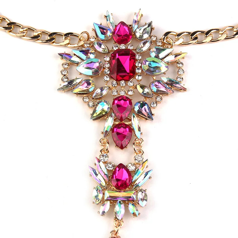 Fashion Long Chain Necklace Crystal Women Maxi Rhinestone Bijoux Statement Collar Necklace Waist Belly Bodychains 250107