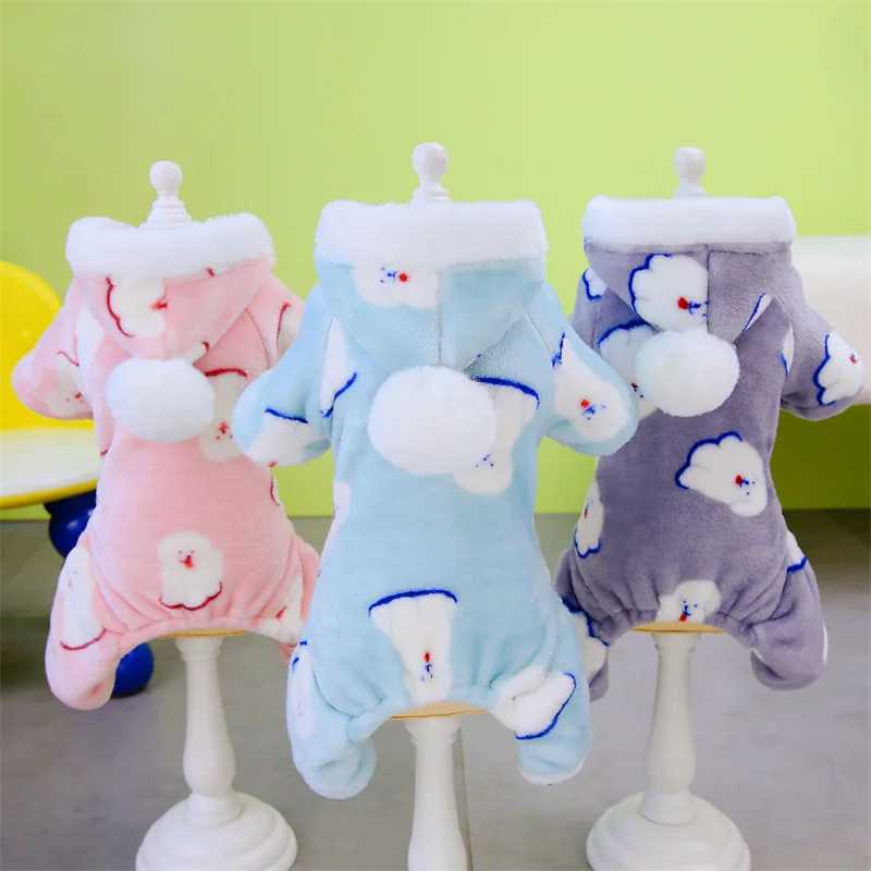 Winter Warm Fleece Pet Dog Jumpsuit for Small Medium Dogs Puppy Cat Pajamas Coat Chihuahua Clothes Pets Costume Yorkie OutfitsXJ250109