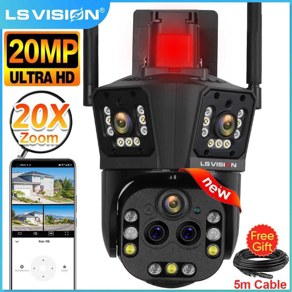 LS VISION 10K 20MP WiFi IP Camera Five Lens 20X Zoom Outdoor 360 Surveillance Security Camera Smart Home AI Tracking CCTV Camera X250110