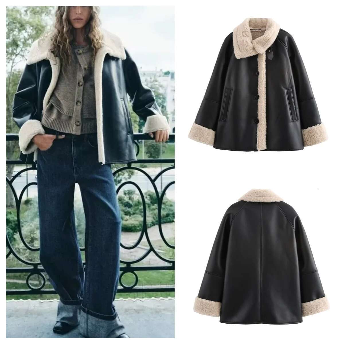European And American Style New Temperament Versatile Lapel Single-Breasted Soft Leather Fur Jacket