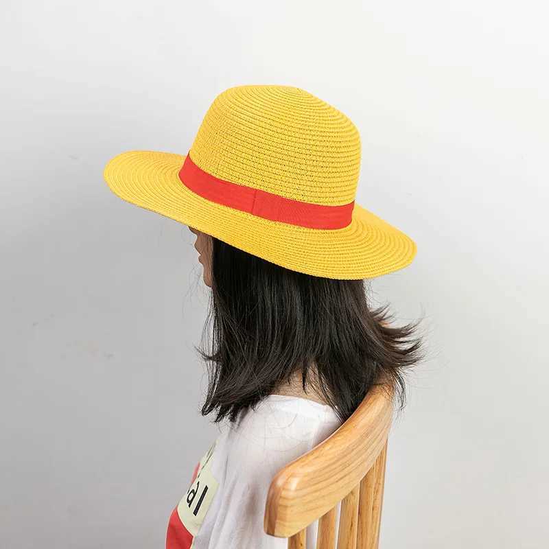 Luffy straw hat one-piece role-playing sun protection hat for parents and children summer sunshine straw hat for men X250109