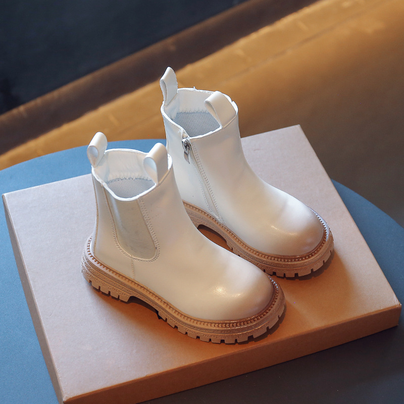 Designer Korean version of fashion children's boots spring new British style solid color children trendy boots girls shoes 2025