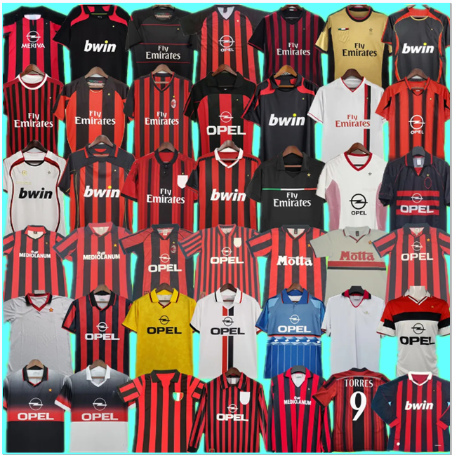 2010 2011 2013 2014 Retro SHEVCHENKO RONALDINHO soccer jersey vintage football shirt 90 91 95 96 98 99 00 classic Maglia da calcio MALDINI INZAGHI MILAN RONALDO GULLIT