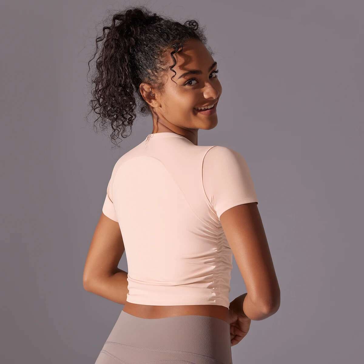 Women Sports Shirts Short Sleeve Solid Color Workout Yoga Wear Stretch Fiess Tank Gym Clothes Sportswear Running T-Shirts