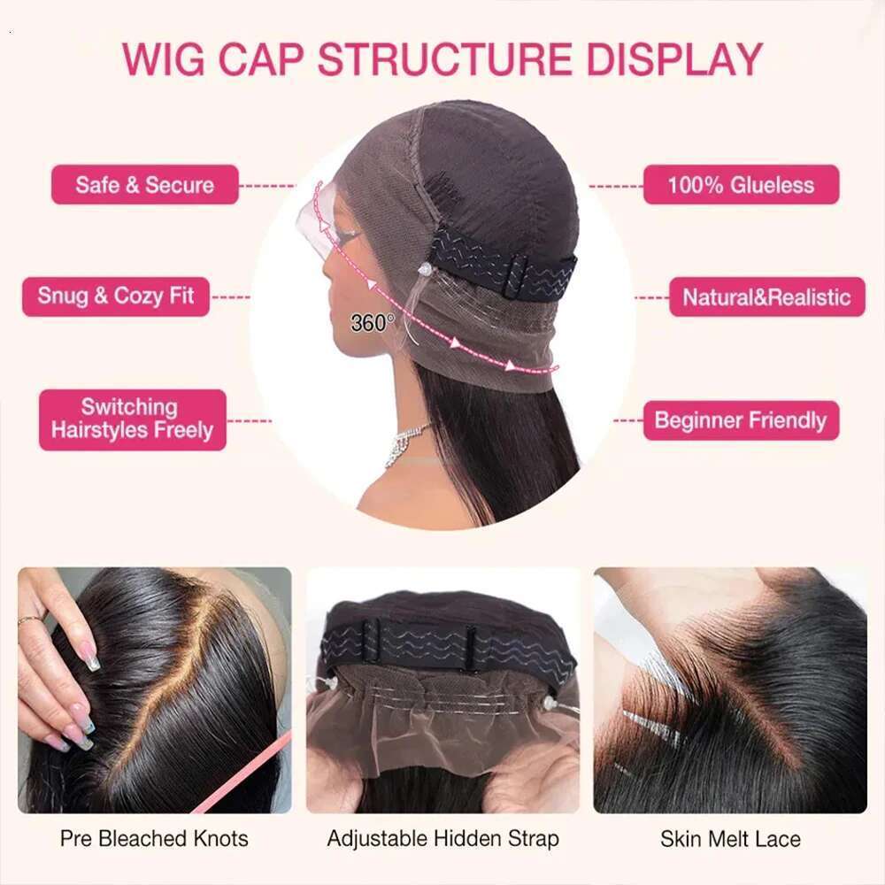 Invisi-Strap Frontal 4# Chocolate Brown 250 Density Wigs Deep Curly 360 Full Lace Wig Human Hair