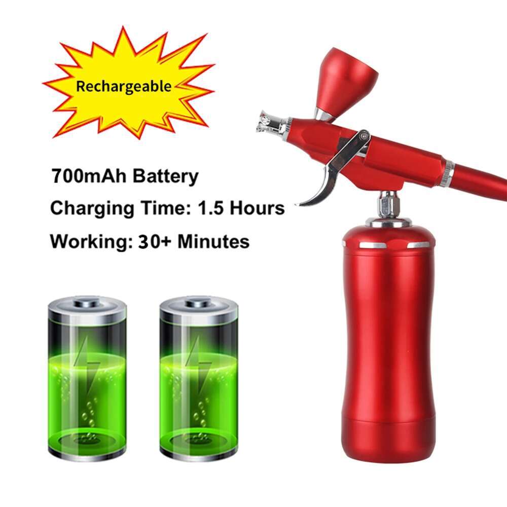 HB08MINI-116 Auto Start Stop Airbrush with Compressor Kit Easy Use Cordless Portable Wireless Personal Pneumatic Tool