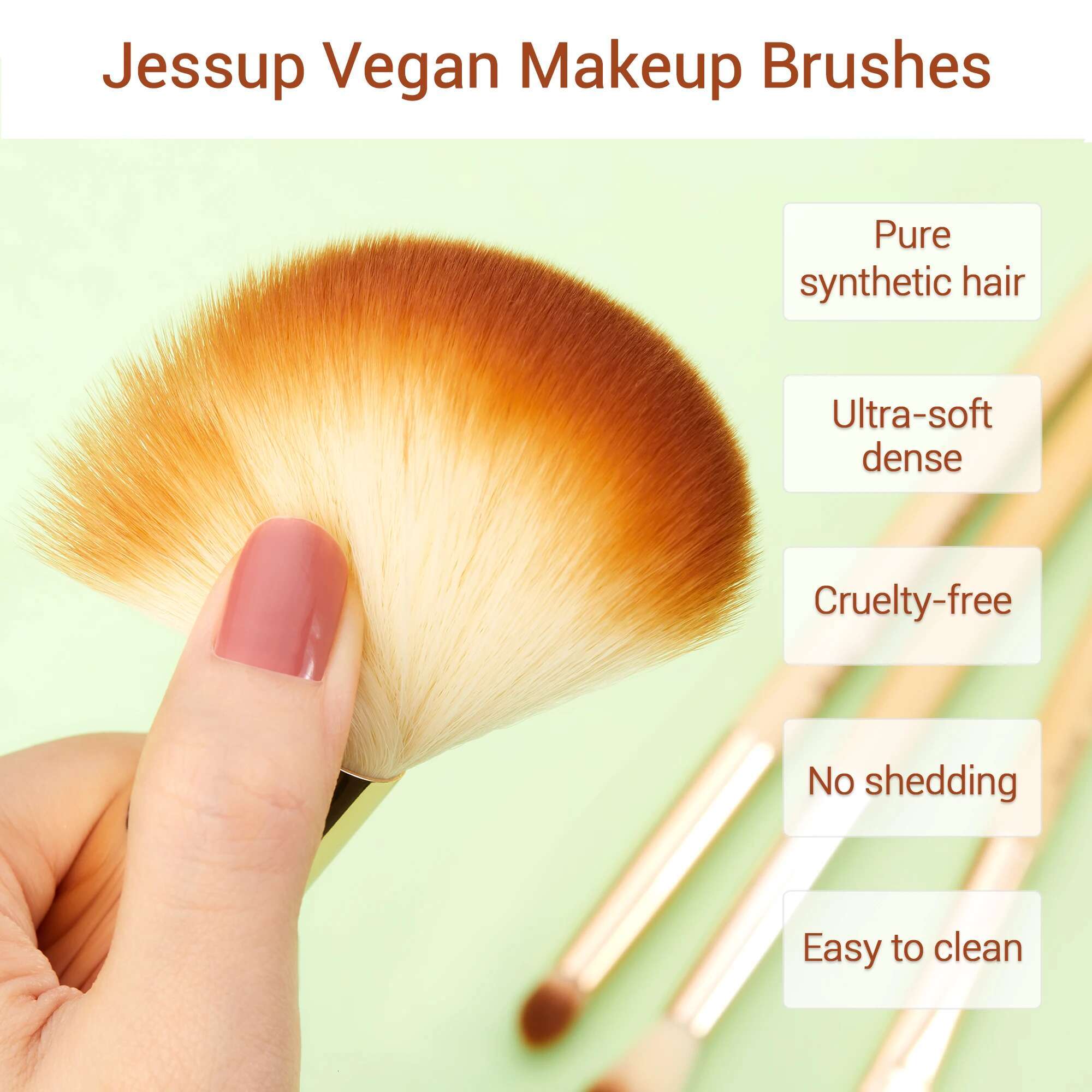 Jessup Professional Makeup Brushes Set Foundation Powder Eyeshadow er Blending Brush Make Up Tools Kit Bamboo Synthetic Hair