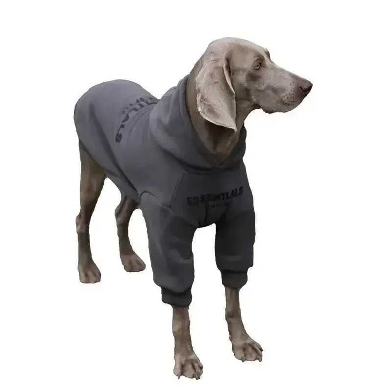 New pet large dog clothes autumn and winter padded and thickened color blocking hooded English dog sweaterXJ250109
