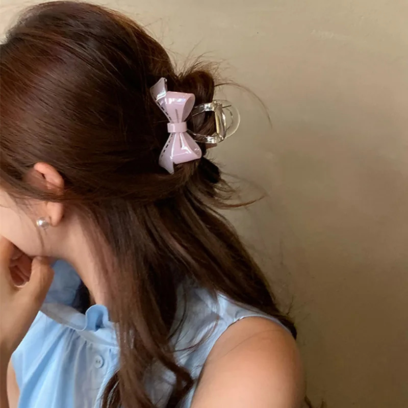 Acetate Bowknot Fashion n Hair Claw Clips Headwear for Women Korean Sweet Colorful Delicate Hairpin Hair Accessories 250103