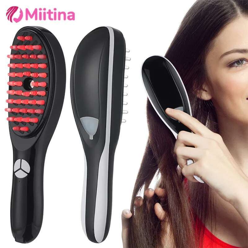 Electric Blue Red Light Therapy Brush Negative Ion Massager Spray Scalp Massage Comb HeadRelief