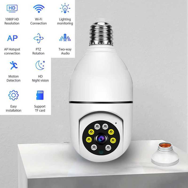 1PCS 3MP bulb IP WiFi camera indoor video surveillance camera security protection baby monitor full-color night vision camera X250110