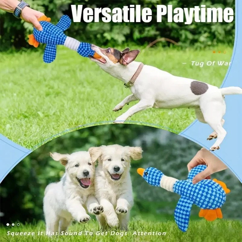 Squeaky Plush Dog Toy Pet Chew Toys for Small Medium Large Dogs Goose Shape Teeth Cleaning Dog Puppy Sounding Toy Pet Supplies